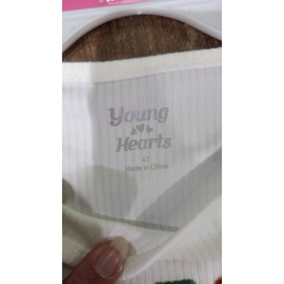 Girls 4t Christmas Tiered Dress Holly Jolly Young Hearts B9 - Picture 5 of 5